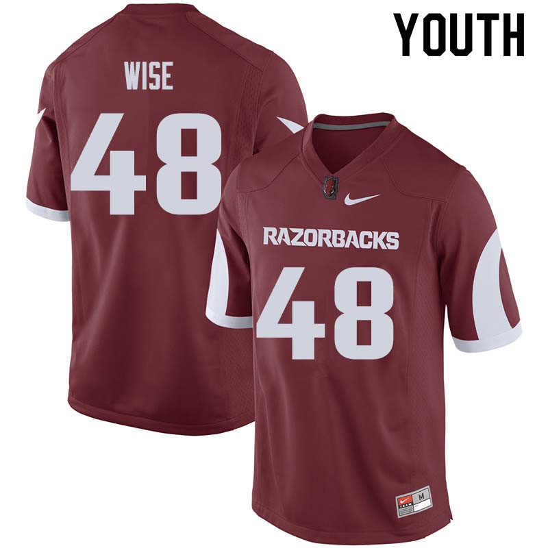 Youth #48 Deatrich Wise Arkansas Razorback College Football Jerseys Sale-Cardinal